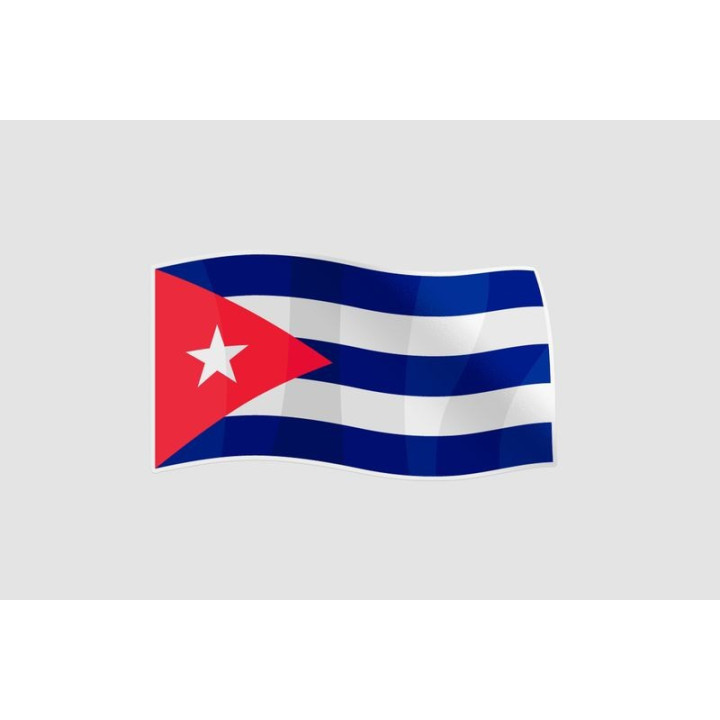 Cuba Flag Waving - DecalsHouse