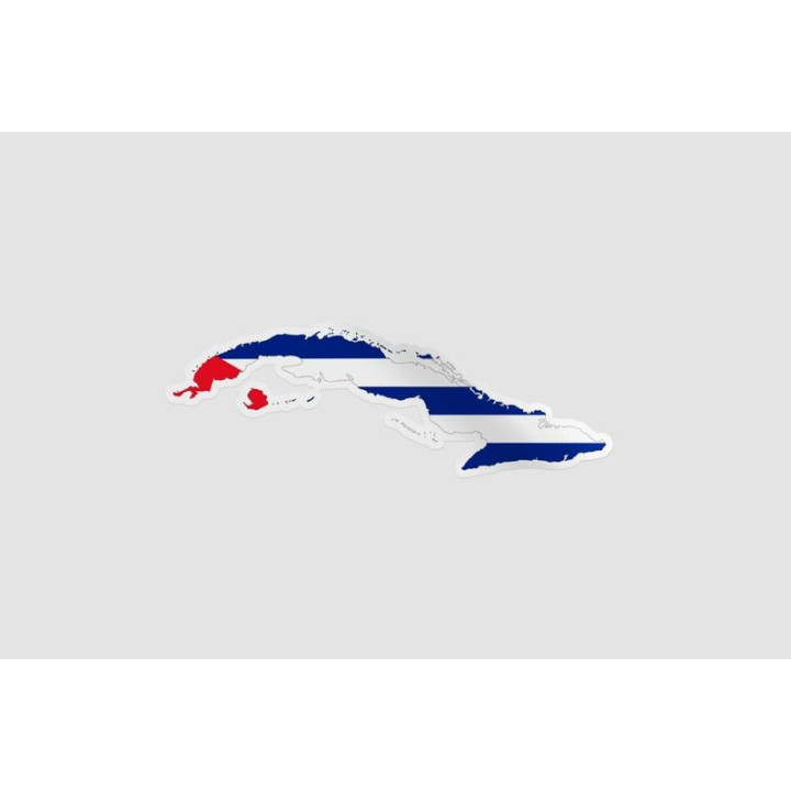 Cuba Map Flag Style 3 - DecalsHouse