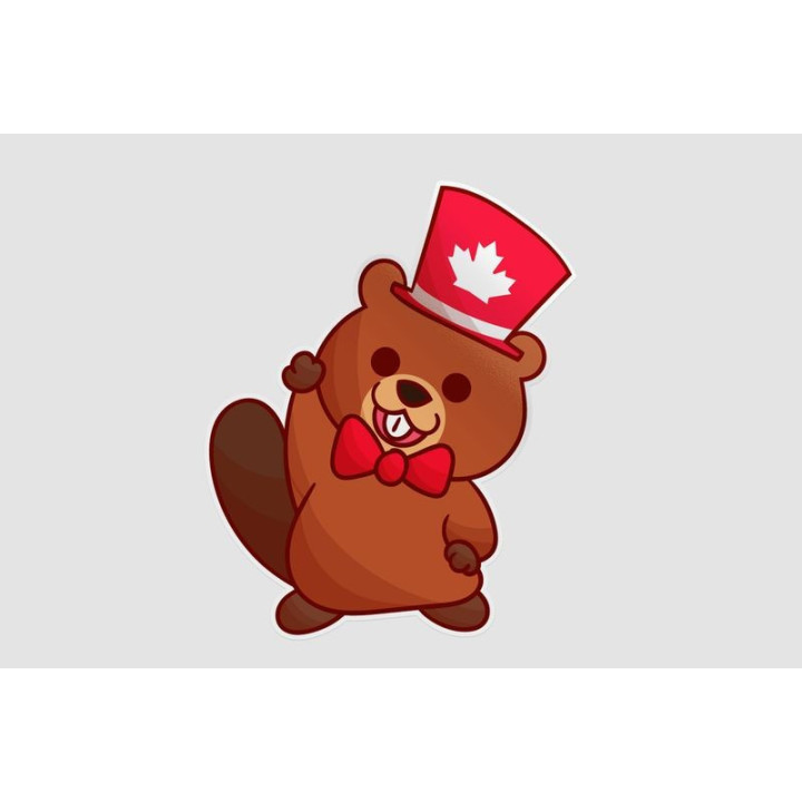 Cute Beaver For Canada Day Style 3 Sticker - DecalsHouse