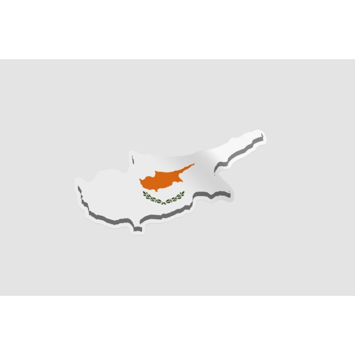 Cyprus Map Flag 3d Style 2 - DecalsHouse