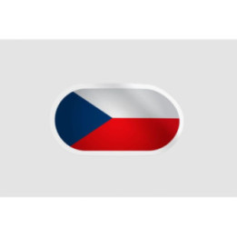 Czech Republic Flag Badge Sticker - DecalsHouse