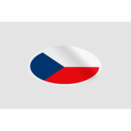 Czech Republic Flag Badge Style 2 Sticker - DecalsHouse