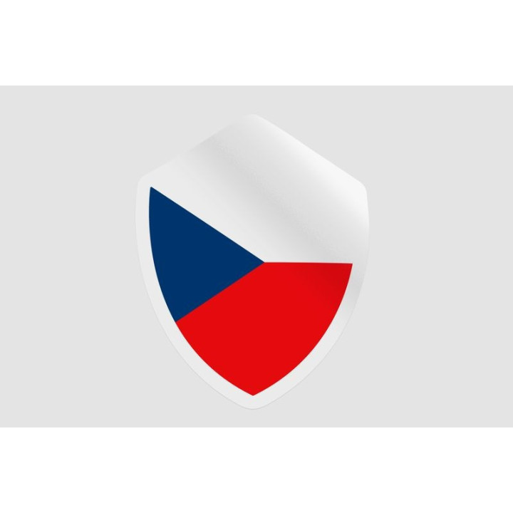 Czech Republic Flag Badge Style 7 Sticker - DecalsHouse