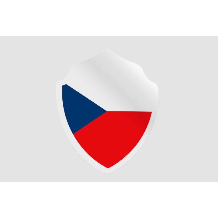 Czech Republic Flag Badge Style 8 Sticker - DecalsHouse