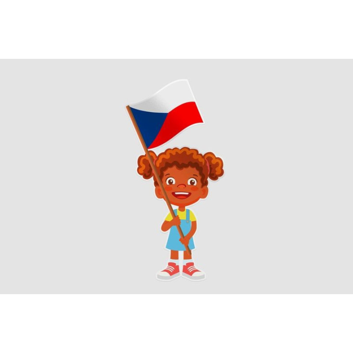 Czech Republic Flag Hand Sticker - DecalsHouse