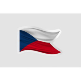 Czech Republic Flag Icon Style 3 Sticker - DecalsHouse