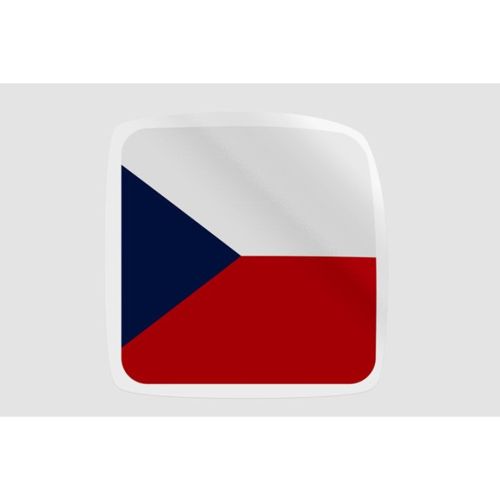 Czech Republic Flag Icon Style 4 Sticker - DecalsHouse