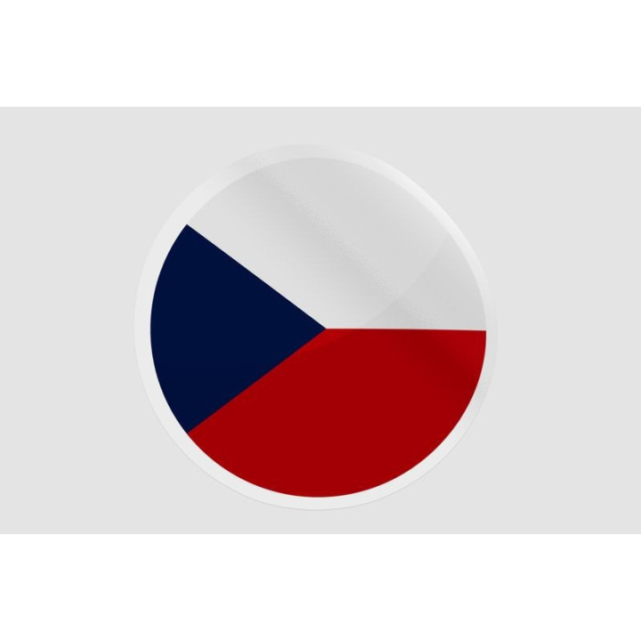 Czech Republic Flag Icon Style 5 Sticker - DecalsHouse