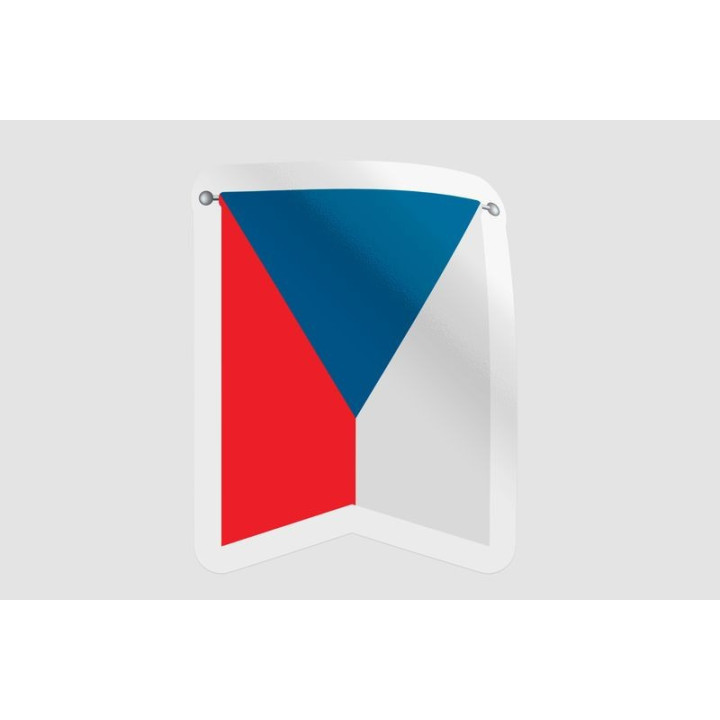 Czech Republic Flag Pennant Sticker - DecalsHouse
