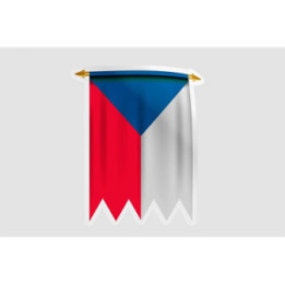 Czech Republic Flag Pennant Style 2 - DecalsHouse