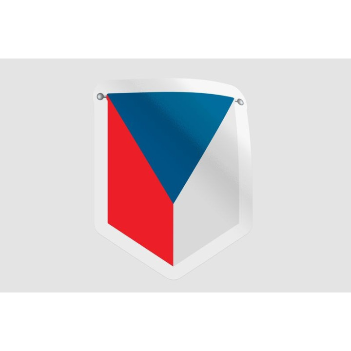 Czech Republic Flag Pennant Style 4 Sticker - DecalsHouse