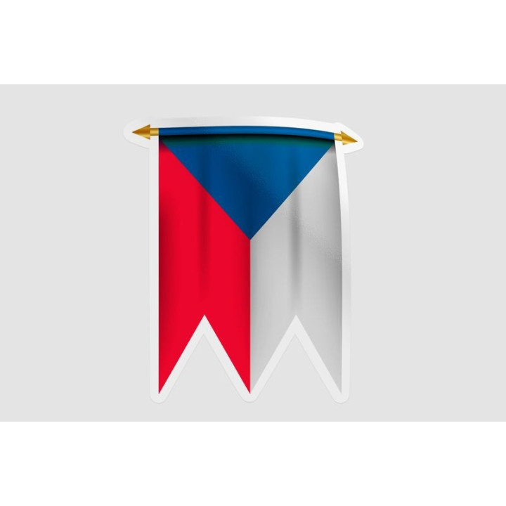 Czech Republic Flag Pennant Style 6 - DecalsHouse
