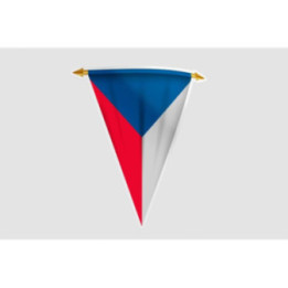 Czech Republic Flag Pennant Style 7 Sticker - DecalsHouse