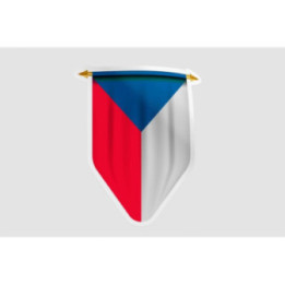 Czech Republic Flag Pennant Style 8 - DecalsHouse