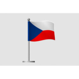 Czech Republic Flag Pole Sticker - DecalsHouse