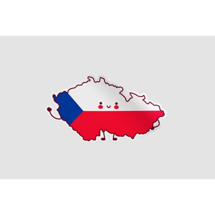Czech Republic Map Flag Style 3 Sticker - DecalsHouse
