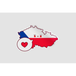 Czech Republic Map Flag Style 5 Sticker - DecalsHouse