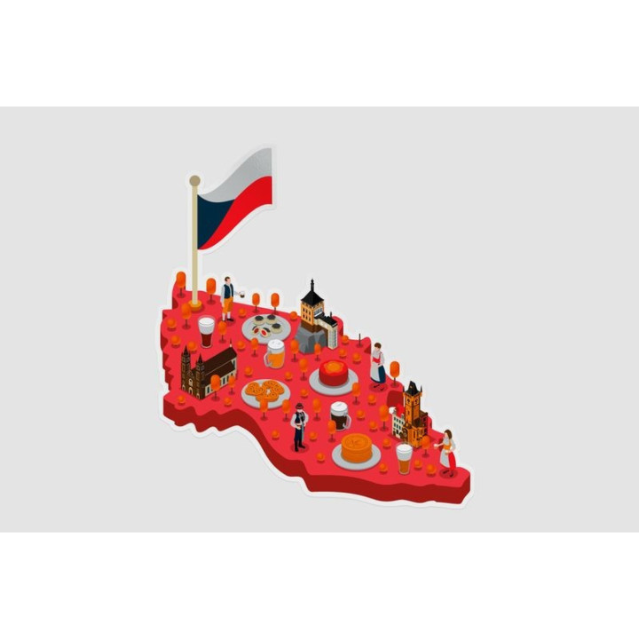 Czech Republic Map Style 2 Sticker - DecalsHouse