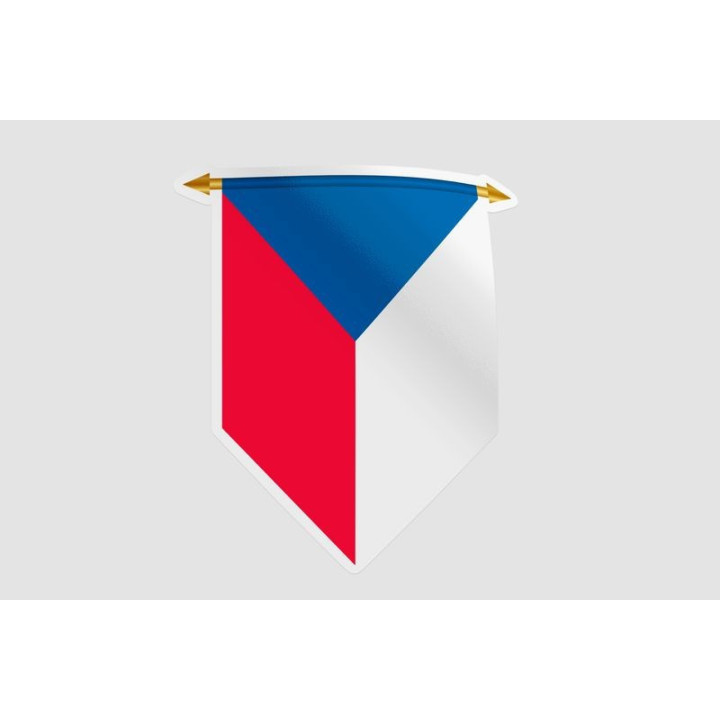 Czech Republic Pennant Flag Style 4 Sticker - DecalsHouse