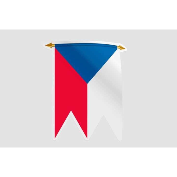 Czech Republic Pennant Flag Style 5 Sticker - DecalsHouse