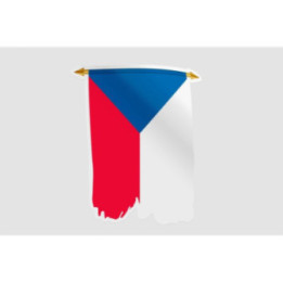 Czech Republic Pennant Flag Style 7 Sticker - DecalsHouse