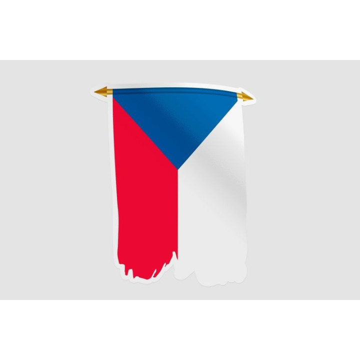 Czech Republic Pennant Flag Style 7 Sticker - DecalsHouse