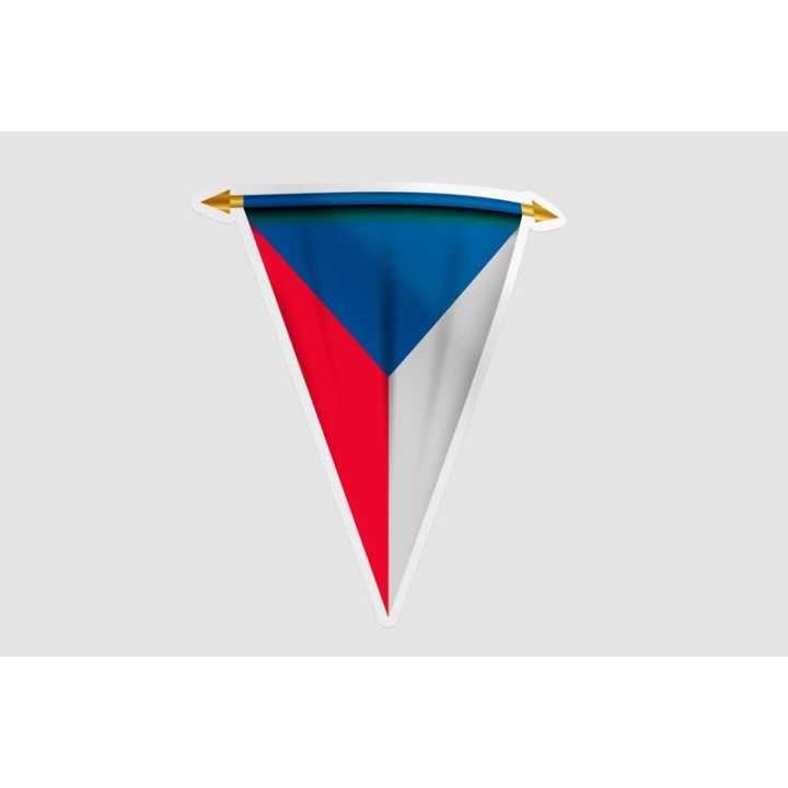 Czech Republic Pennant Flag Style 8 Sticker - DecalsHouse