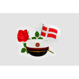 Danish Graduaiton Hat Sticker - DecalsHouse
