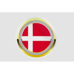 Denmark Flag Badge Style 14 Sticker - DecalsHouse