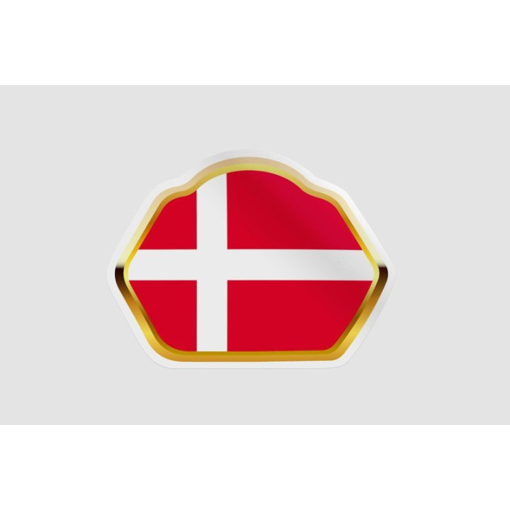 Denmark Flag Badge Style 15 Sticker - DecalsHouse