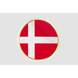 Denmark Flag Badge Style 17 Sticker - DecalsHouse