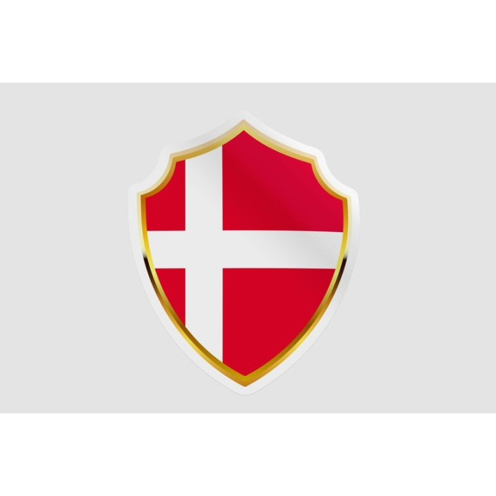 Denmark Flag Badge Style 19 Sticker - DecalsHouse