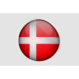 Denmark Flag Badge Style 2 Sticker - DecalsHouse