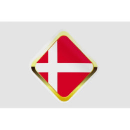 Denmark Flag Badge Style 20 Sticker - DecalsHouse
