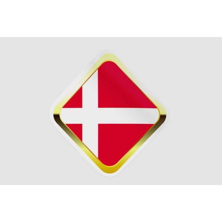 Denmark Flag Badge Style 20 Sticker - DecalsHouse