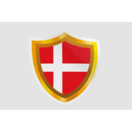 Denmark Flag Badge Style 3 Sticker - DecalsHouse