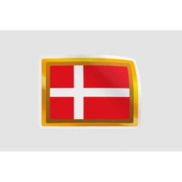 Denmark Flag Badge Style 7 Sticker - DecalsHouse