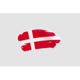 Denmark Flag Brush Style 2 Sticker - DecalsHouse