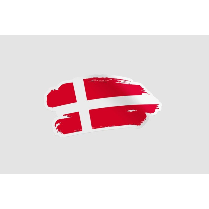Denmark Flag Brush Style 2 Sticker - DecalsHouse