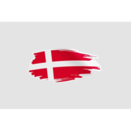 Denmark Flag Brush Style 3 Sticker - DecalsHouse