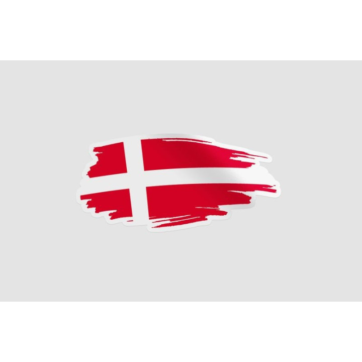 Denmark Flag Brush Style 3 Sticker - DecalsHouse