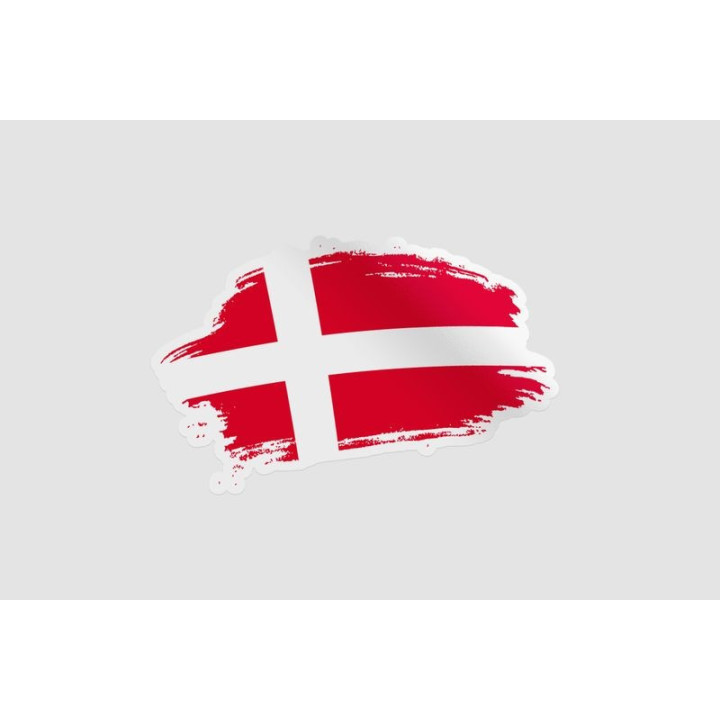 Denmark Flag Brush Style 4 Sticker - DecalsHouse