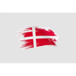 Denmark Flag Brush Style 6 Sticker - DecalsHouse