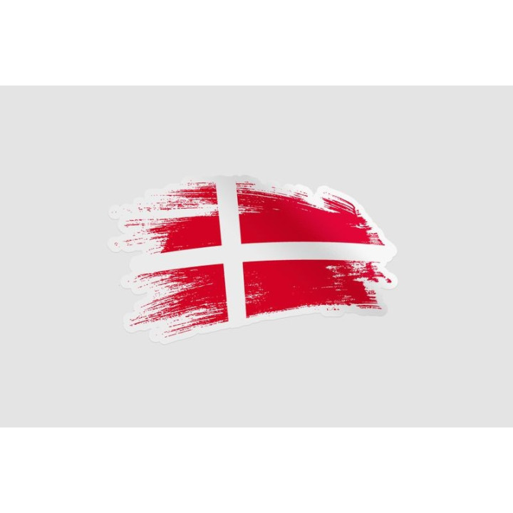 Denmark Flag Brush Style 6 Sticker - DecalsHouse