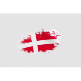 Denmark Flag Brush Style 7 Sticker - DecalsHouse