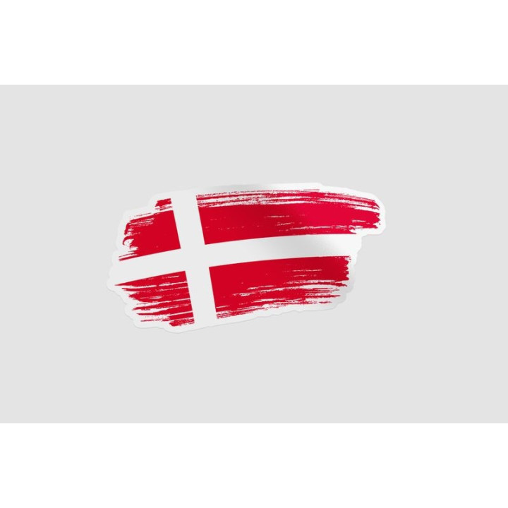 Denmark Flag Brush Style 8 Sticker - DecalsHouse