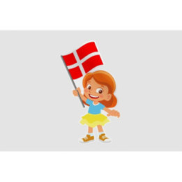 Denmark Flag Hands Style 4 Sticker - DecalsHouse