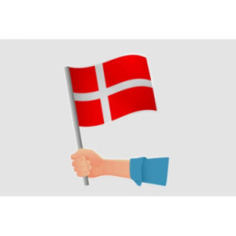 Denmark Flag Hands Style 5 Sticker - DecalsHouse