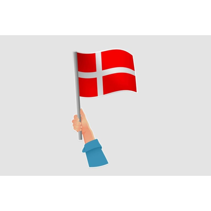 Denmark Flag Hands Style 6 Sticker - DecalsHouse