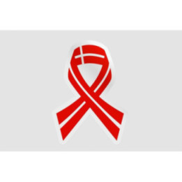 Denmark Flag Ribbon Sticker - DecalsHouse